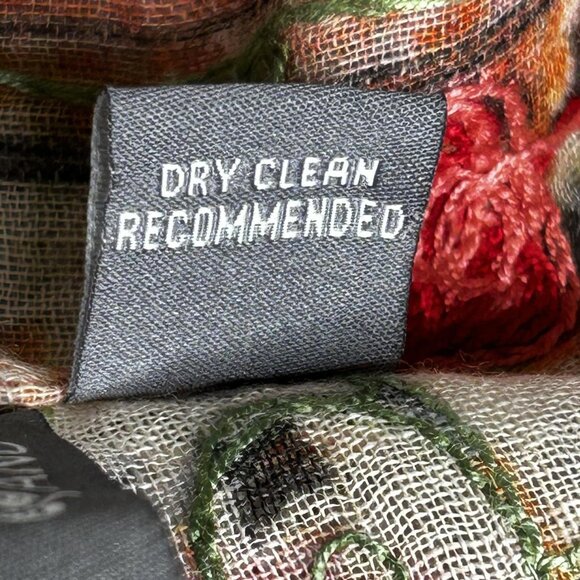 ANU Vest Womens Large Multicolor Sheer Wool Embroidered Paisley Boho Open Front - Picture 4 of 9